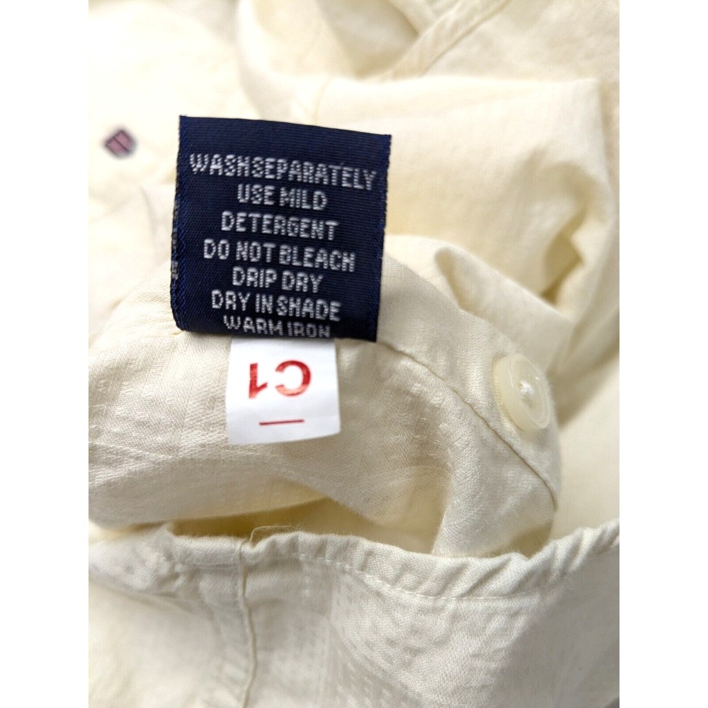 OTTO Men Sz: XL 44cm Trim Fit Short Sleeve Shirt Cream/Ivory Geometric Button Up - Picture 11 of 14